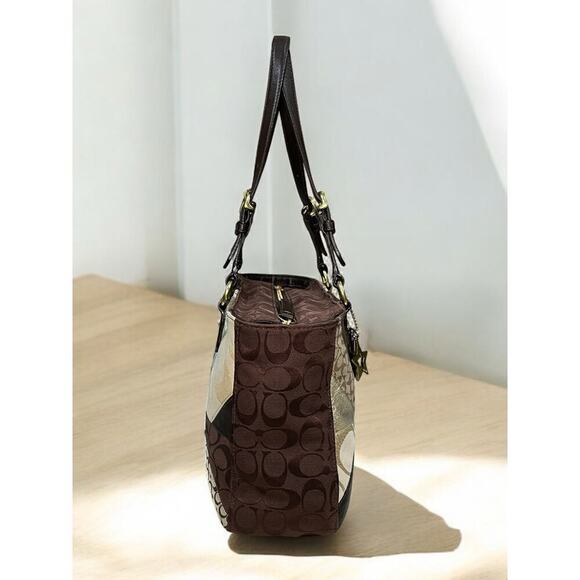 Y2K Coach F17614 Gallery Signature Patchwork Shoulder Bag & F46199 Wristlet - Picture 4 of 14